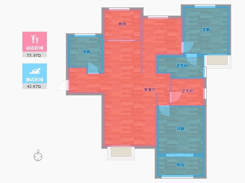 山东省-济南市-重汽翡翠雅郡-87.95-户型库-动静分区