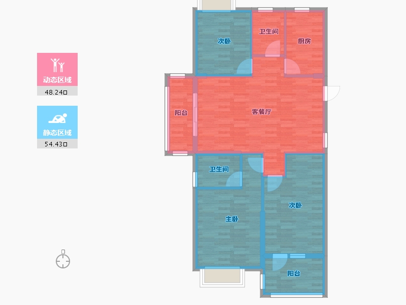 湖北省-荆州市-新天地-92.61-户型库-动静分区