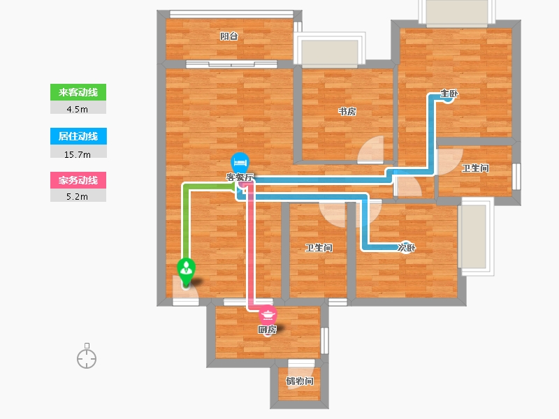 贵州省-安顺市-万象御墅-79.93-户型库-动静线