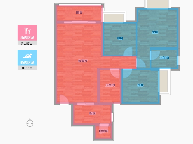 贵州省-安顺市-万象御墅-79.93-户型库-动静分区