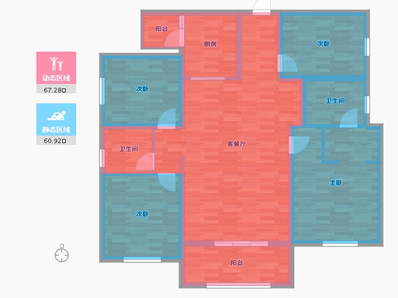 四川省-成都市-香门第南区-114.82-户型库-动静分区