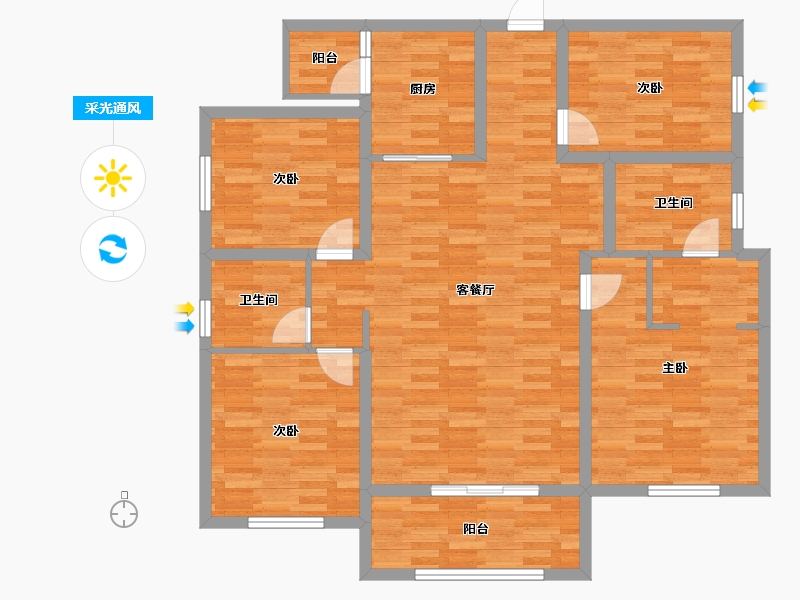 四川省-成都市-香门第南区-114.82-户型库-采光通风