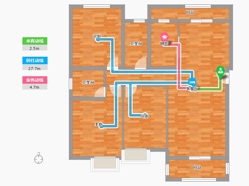 四川省-泸州市-友豪新世界-105.05-户型库-动静线