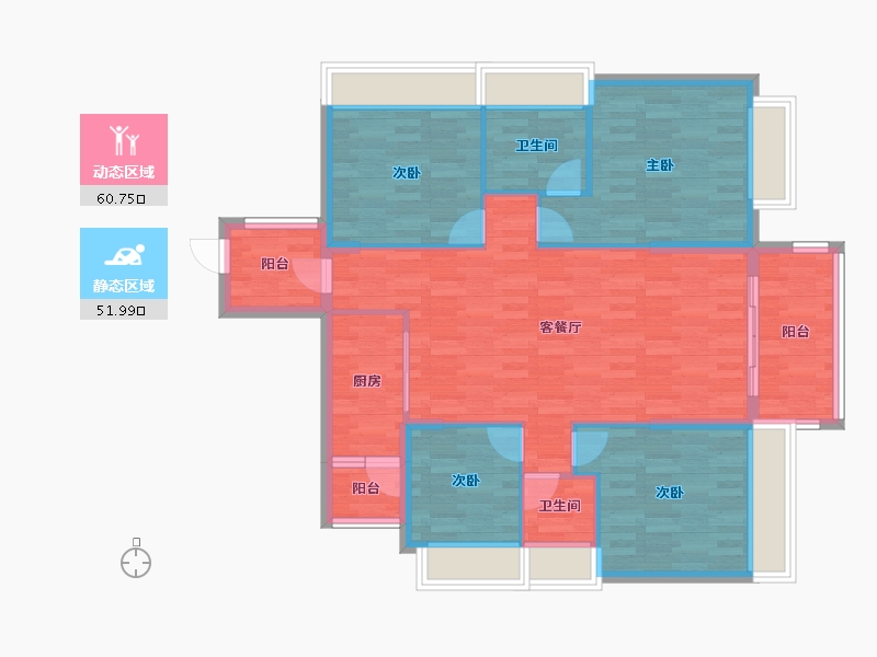 广东省-肇庆市-鸿景城-101.78-户型库-动静分区