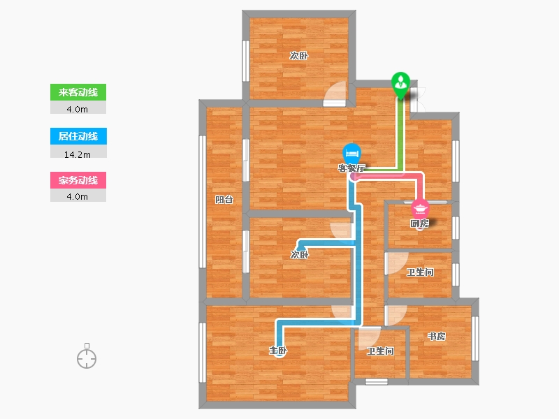 浙江省-温州市-江南公馆-92.55-户型库-动静线