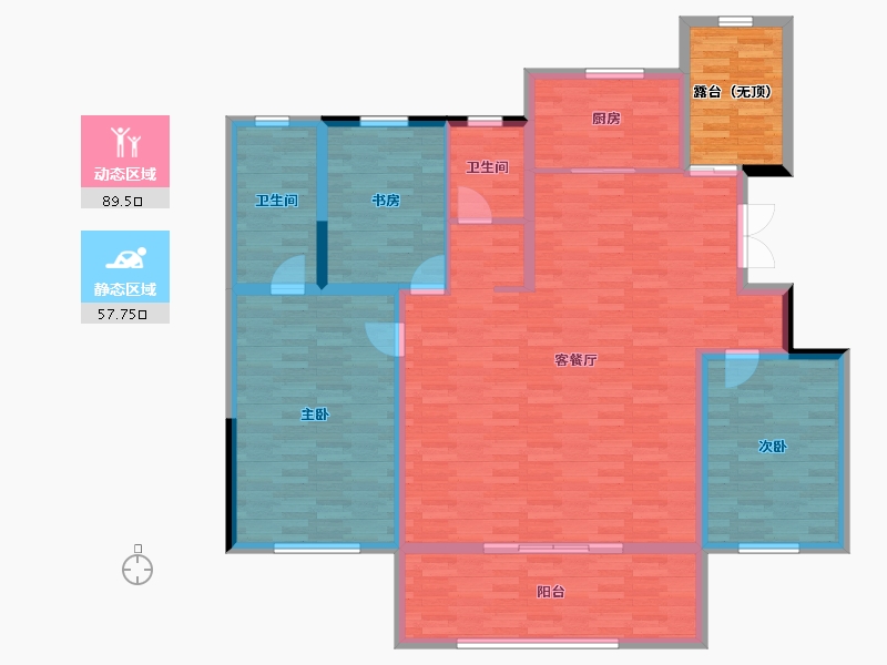 辽宁省-盘锦市-泰郡三期-141.50-户型库-动静分区