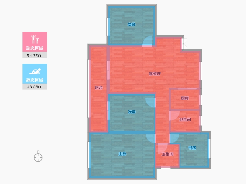 浙江省-温州市-江南公馆-92.55-户型库-动静分区