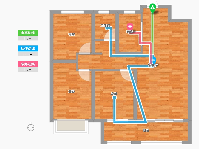 河北省-沧州市-嘉禾一方-76.98-户型库-动静线