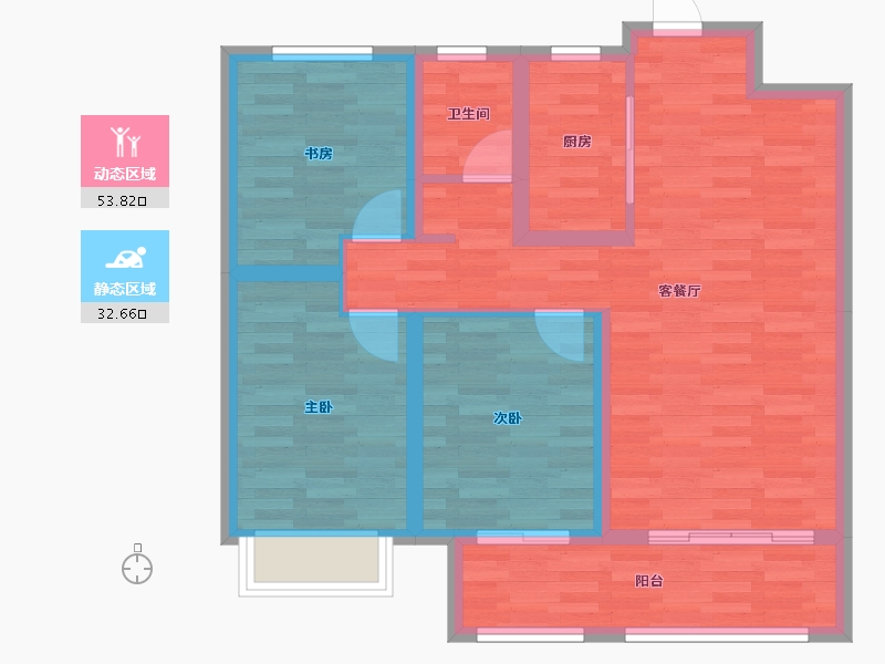 河北省-沧州市-嘉禾一方-76.98-户型库-动静分区