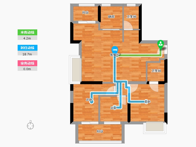 福建省-福州市-钱隆双玺-71.62-户型库-动静线