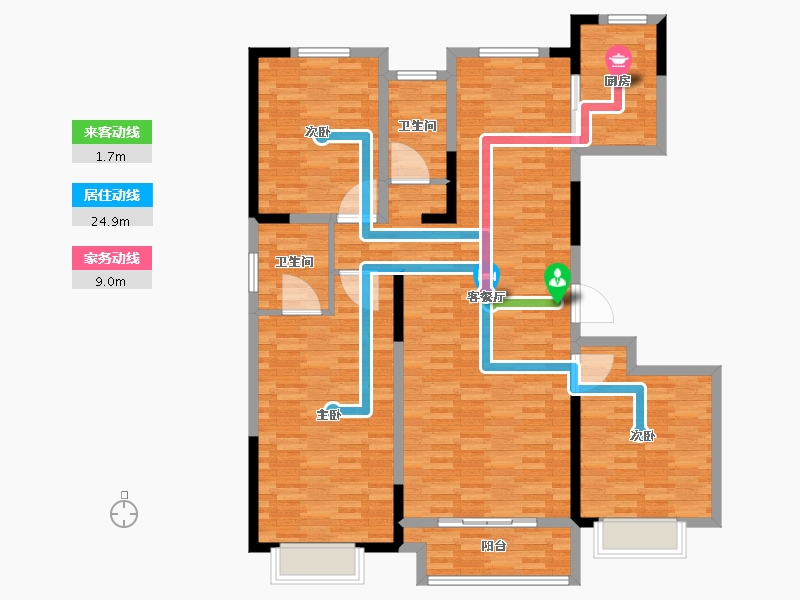 山东省-枣庄市-壹号院-125.00-户型库-动静线