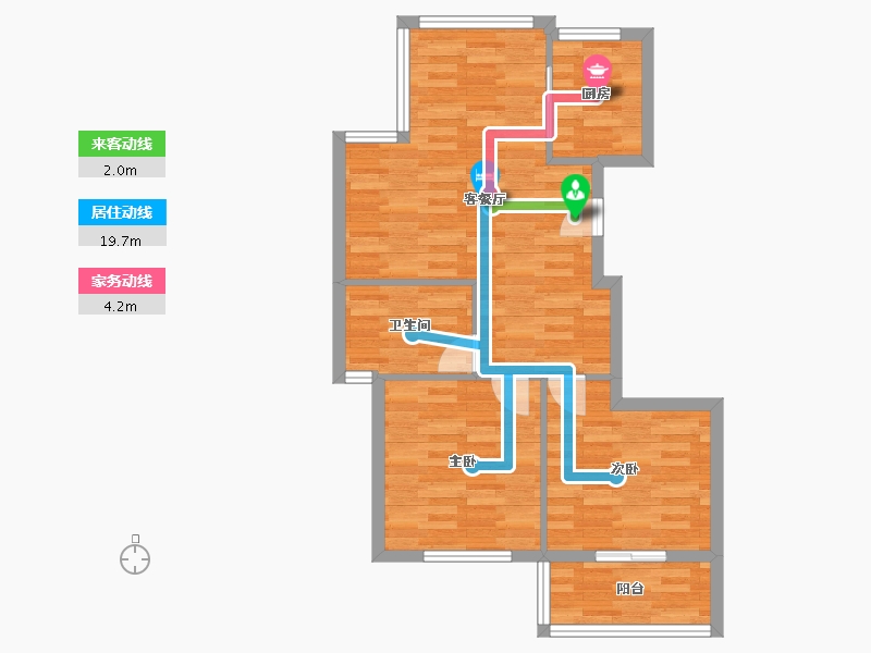 浙江省-嘉兴市-北大金城-64.74-户型库-动静线