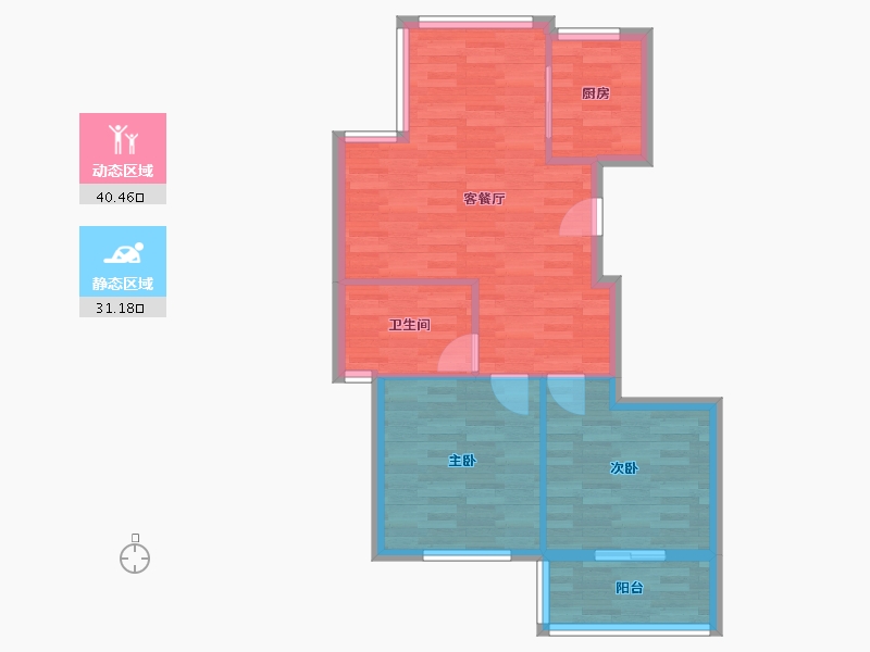 浙江省-嘉兴市-北大金城-64.74-户型库-动静分区