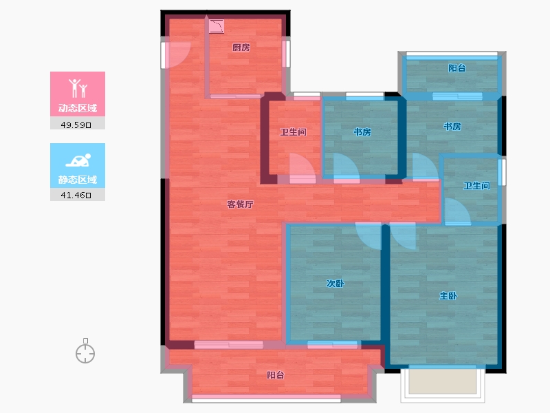 江苏省-常州市-观棠-80.00-户型库-动静分区