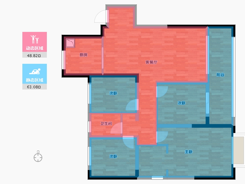 江苏省-常州市-华润国际社区-99.65-户型库-动静分区