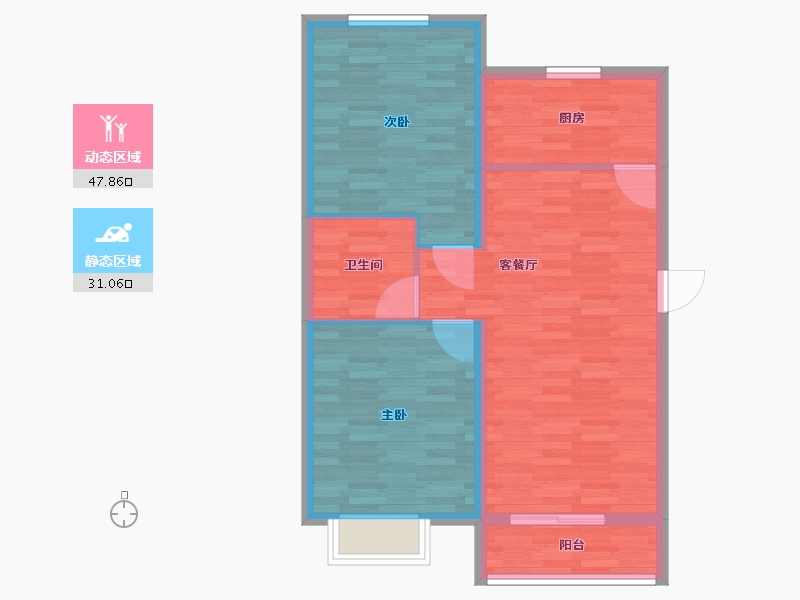 河南省-洛阳市-绿洲花园南区-71.28-户型库-动静分区