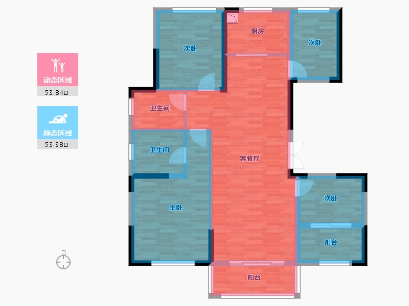 浙江省-宁波市-时代悦府-96.00-户型库-动静分区