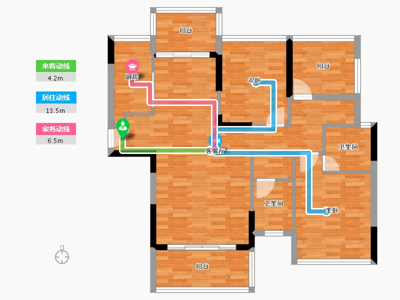 广东省-江门市-东方御璟苑-91.35-户型库-动静线