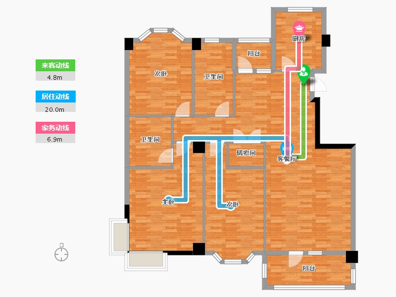 湖北省-武汉市-汉口花园五期-131.95-户型库-动静线