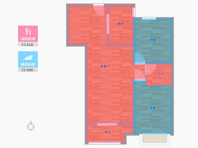 河北省-邯郸市-梦湖新城-66.78-户型库-动静分区