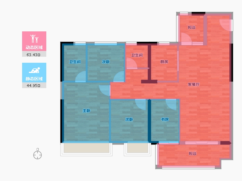 湖南省-衡阳市-奥园铂誉府-97.74-户型库-动静分区