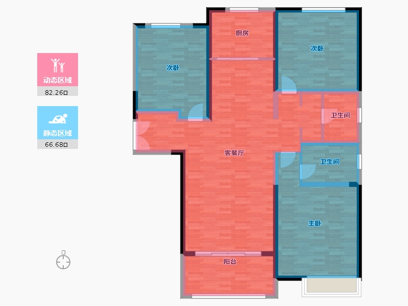 河南省-郑州市-佳润滨河佳园-134.95-户型库-动静分区