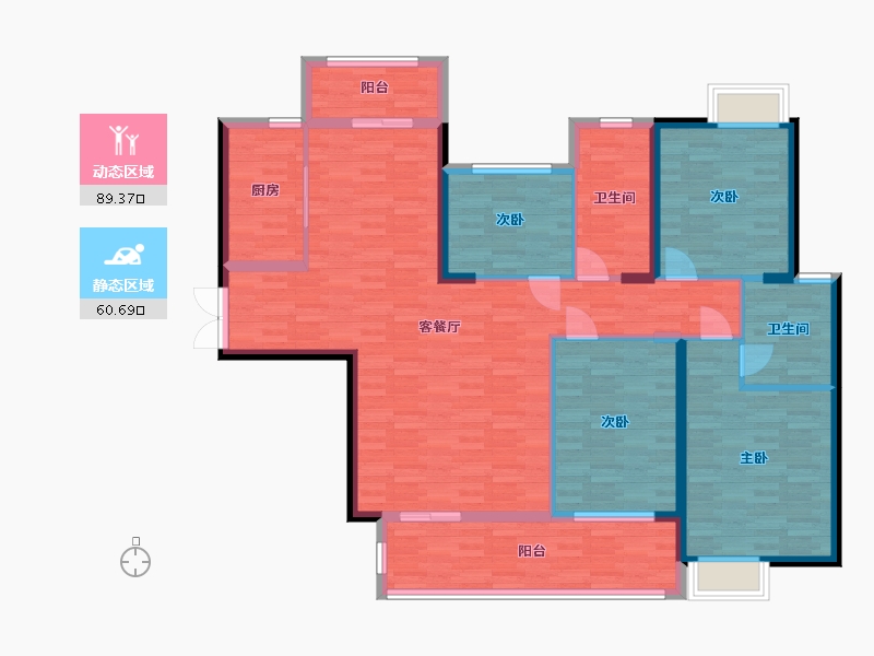 福建省-泉州市-万盛凤凰城-135.50-户型库-动静分区