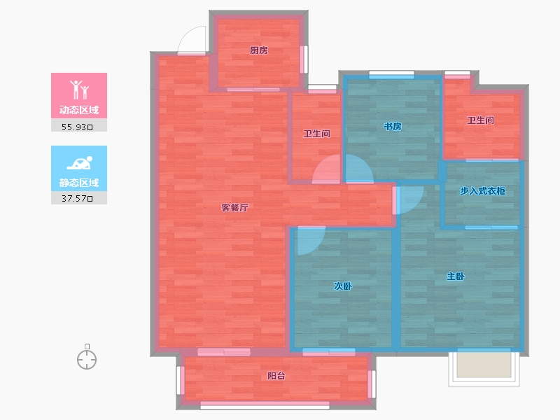 河南省-濮阳市-建业璞园-84.08-户型库-动静分区