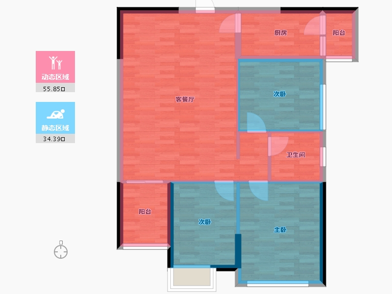 河南省-南阳市-文华南阳天地-81.58-户型库-动静分区