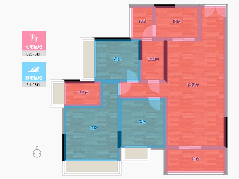 广东省-清远市-锦乐学府里-85.47-户型库-动静分区