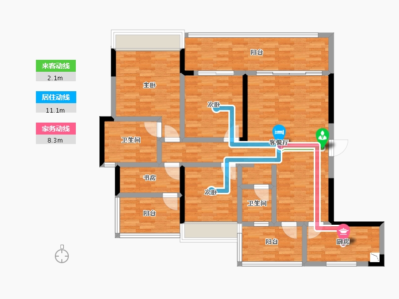 四川省-雅安市-花香里-113.03-户型库-动静线