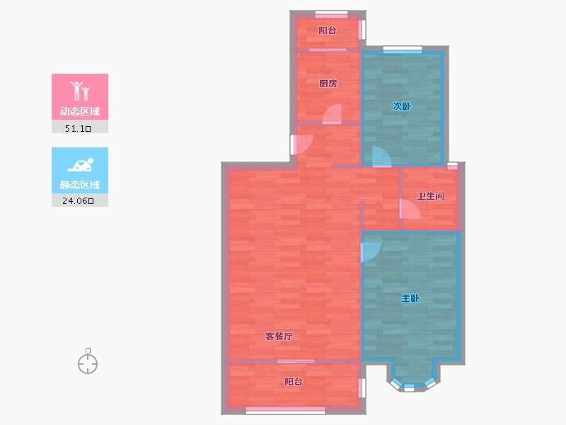 北京-北京市-武夷花园-68.00-户型库-动静分区