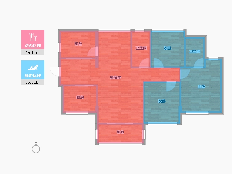 广东省-惠州市-曦悦湾畔-86.36-户型库-动静分区