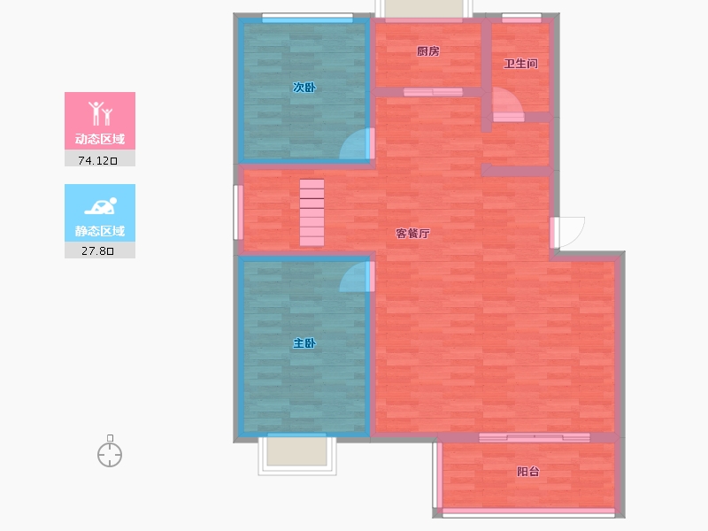 浙江省-宁波市-时代华都-91.82-户型库-动静分区