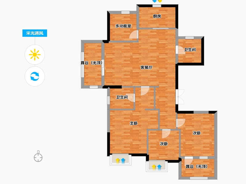 浙江省-嘉兴市-柳桥・长安华府-112.46-户型库-采光通风