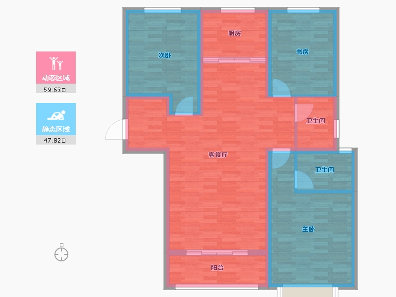 山西省-运城市-君怡苑-96.63-户型库-动静分区