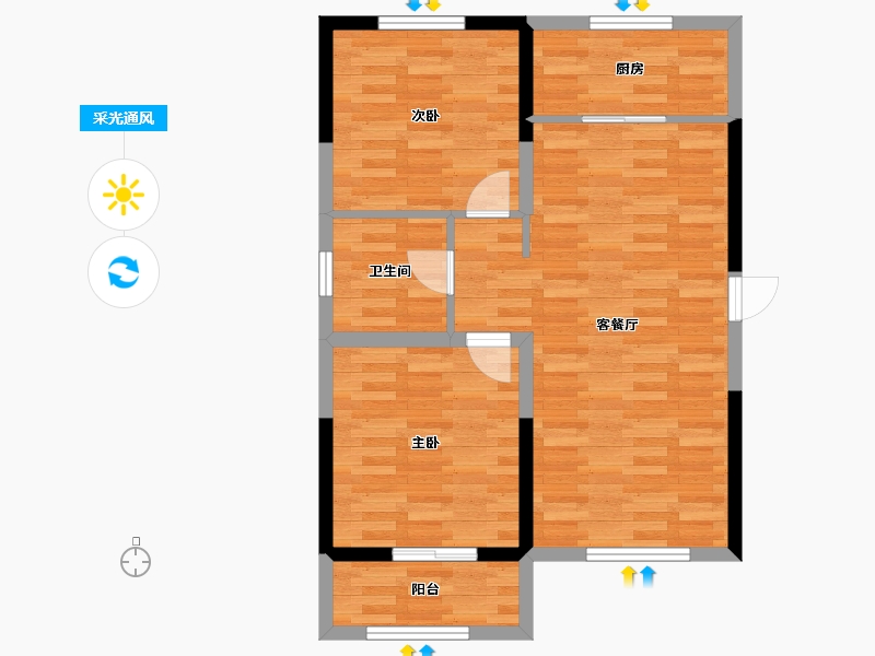 天津-天津市-中交樾公馆-68.00-户型库-采光通风