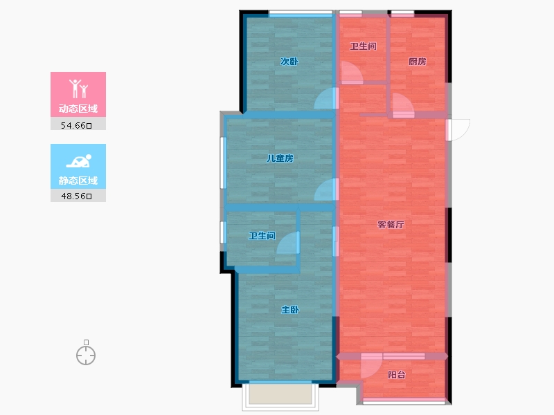 河南省-商丘市-绿城诚园-91.85-户型库-动静分区