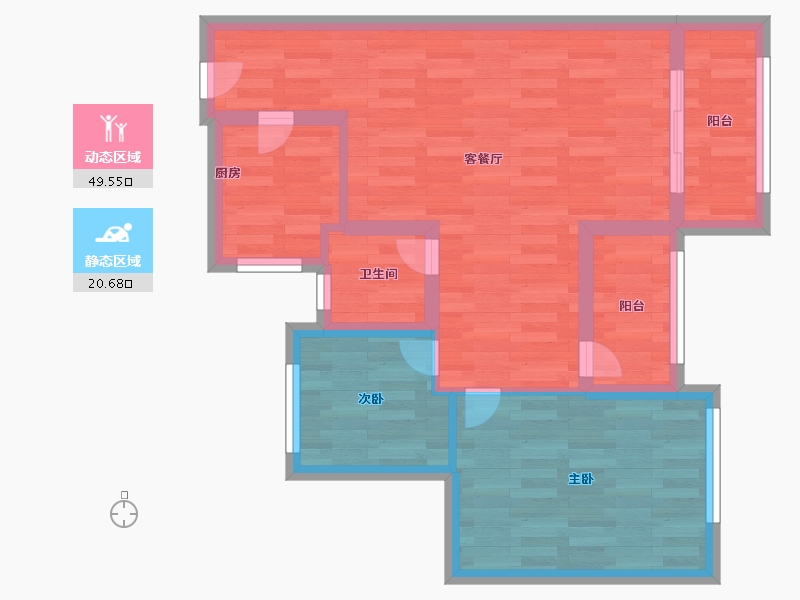 浙江省-嘉兴市-龙湖卓越·紫宸-61.99-户型库-动静分区