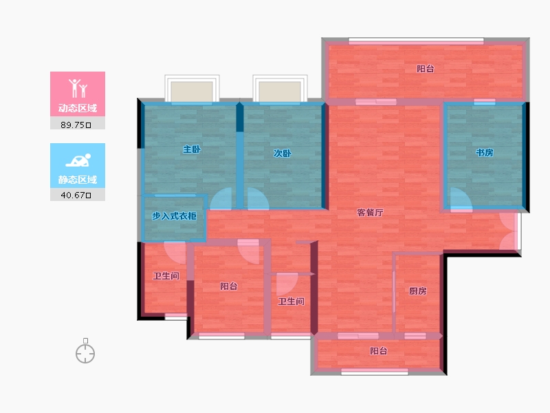 广西壮族自治区-贵港市-鑫炎・凤凰城-115.52-户型库-动静分区