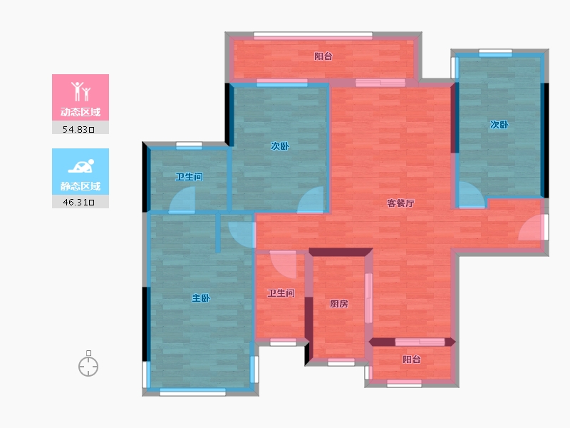 广西壮族自治区-南宁市-合景香悦四季-90.04-户型库-动静分区