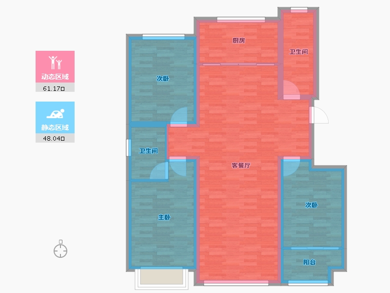 山东省-潍坊市-壹号公馆-98.19-户型库-动静分区