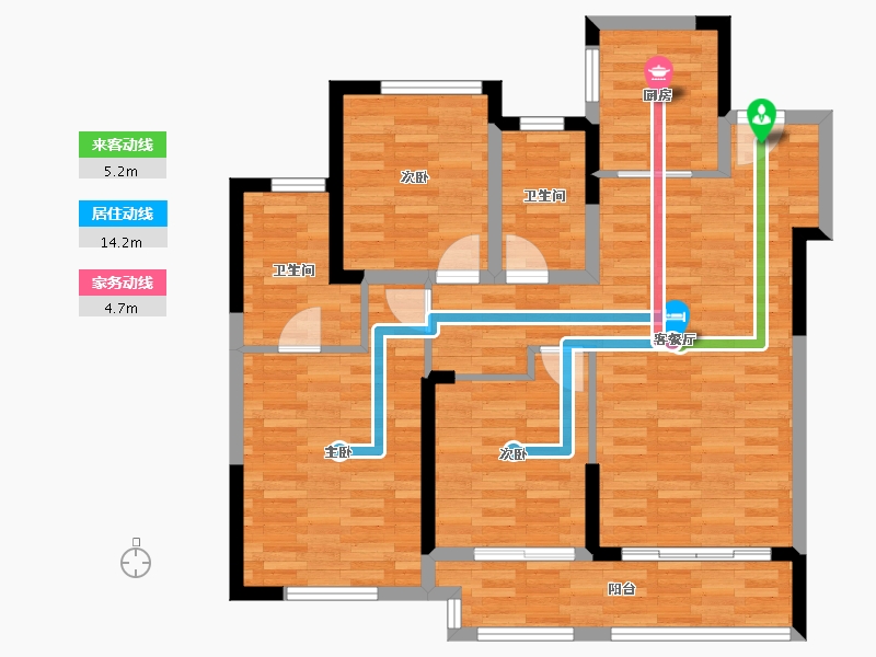 江苏省-苏州市-中粮祥云国际-91.60-户型库-动静线