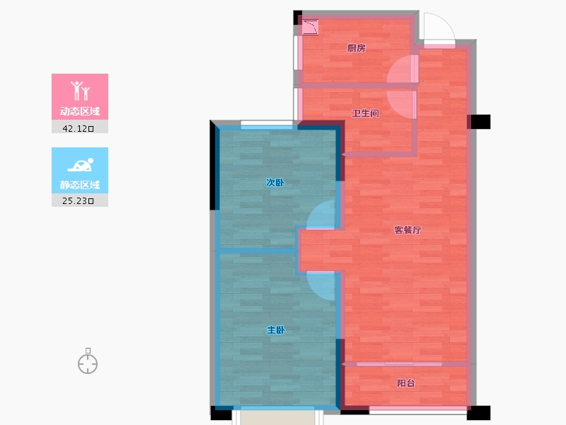 浙江省-嘉兴市-盈都江悦城-60.00-户型库-动静分区