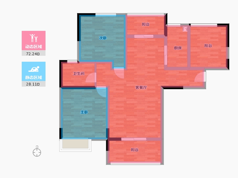 安徽省-宣城市-国购中央公馆-88.09-户型库-动静分区