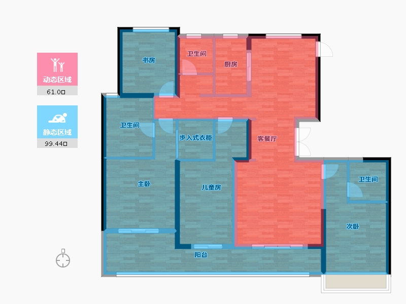 浙江省-温州市-学院十一峯-144.38-户型库-动静分区