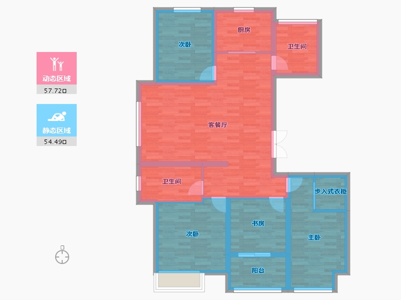 浙江省-嘉兴市-中筑名璟府-100.00-户型库-动静分区