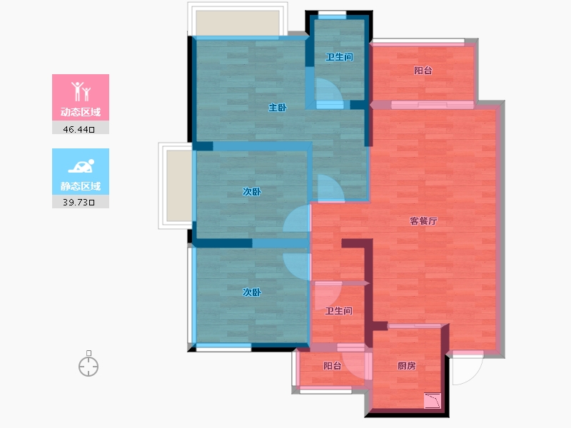 四川省-巴中市-华兴·优筑·天誉-75.82-户型库-动静分区