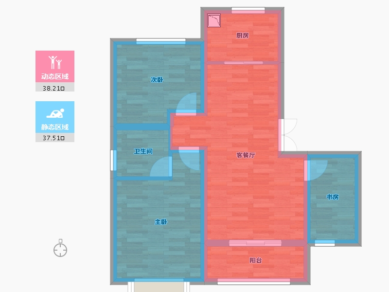 陕西省-西安市-智慧新城-66.84-户型库-动静分区