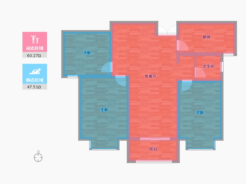 陕西省-咸阳市-乾州壹号-97.00-户型库-动静分区